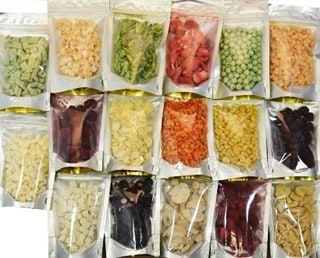 freeze dried food packets