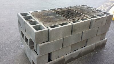 cinder blocks barbecue