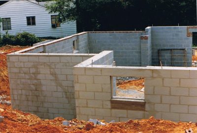 cinder blocks walls house