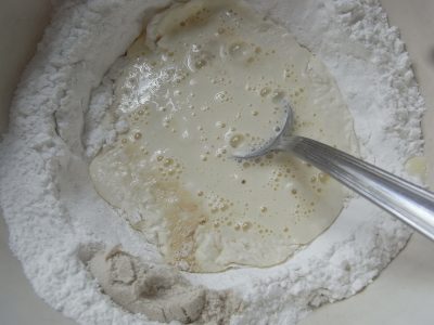 flour water mix in bowl
