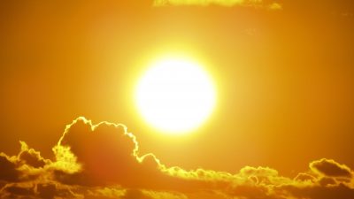 sun glowing hot