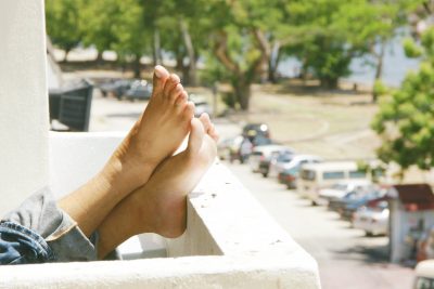 feet up in the air