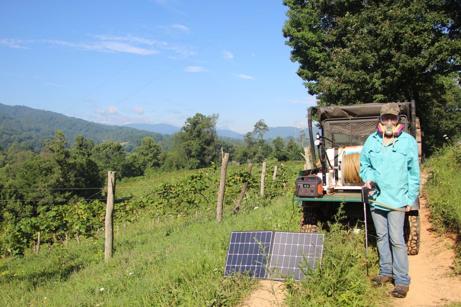 Keeping Batteries Charged For Spraying Grapes